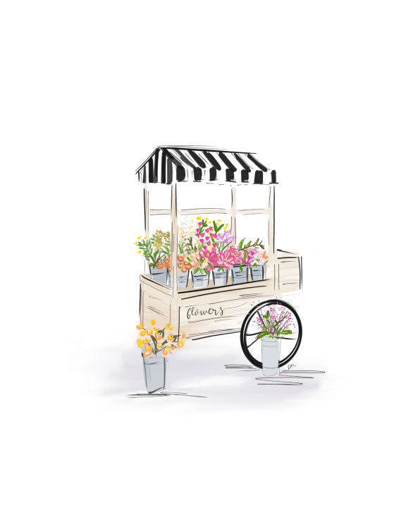 FLOWER CART - Note Card