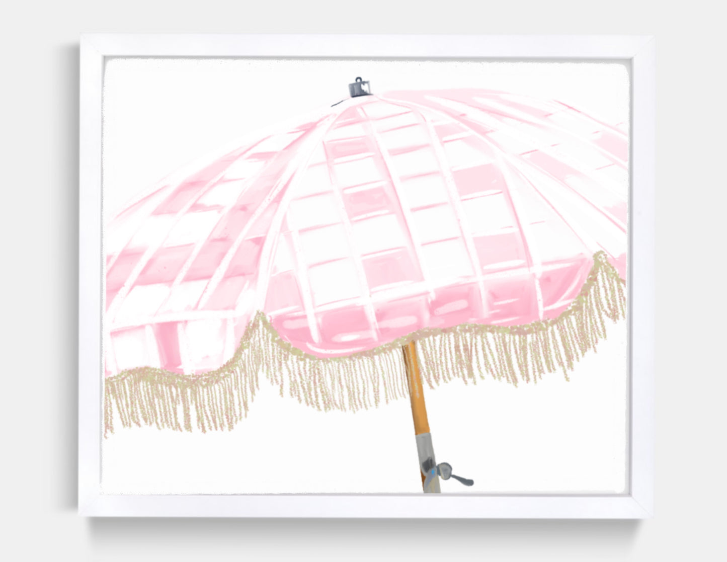 PINK BEACH UMBRELLA - Art Print
