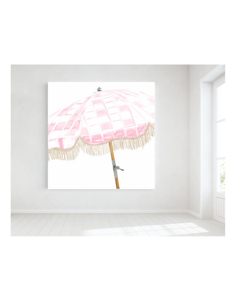 PINK BEACH UMBRELLA - Art Print