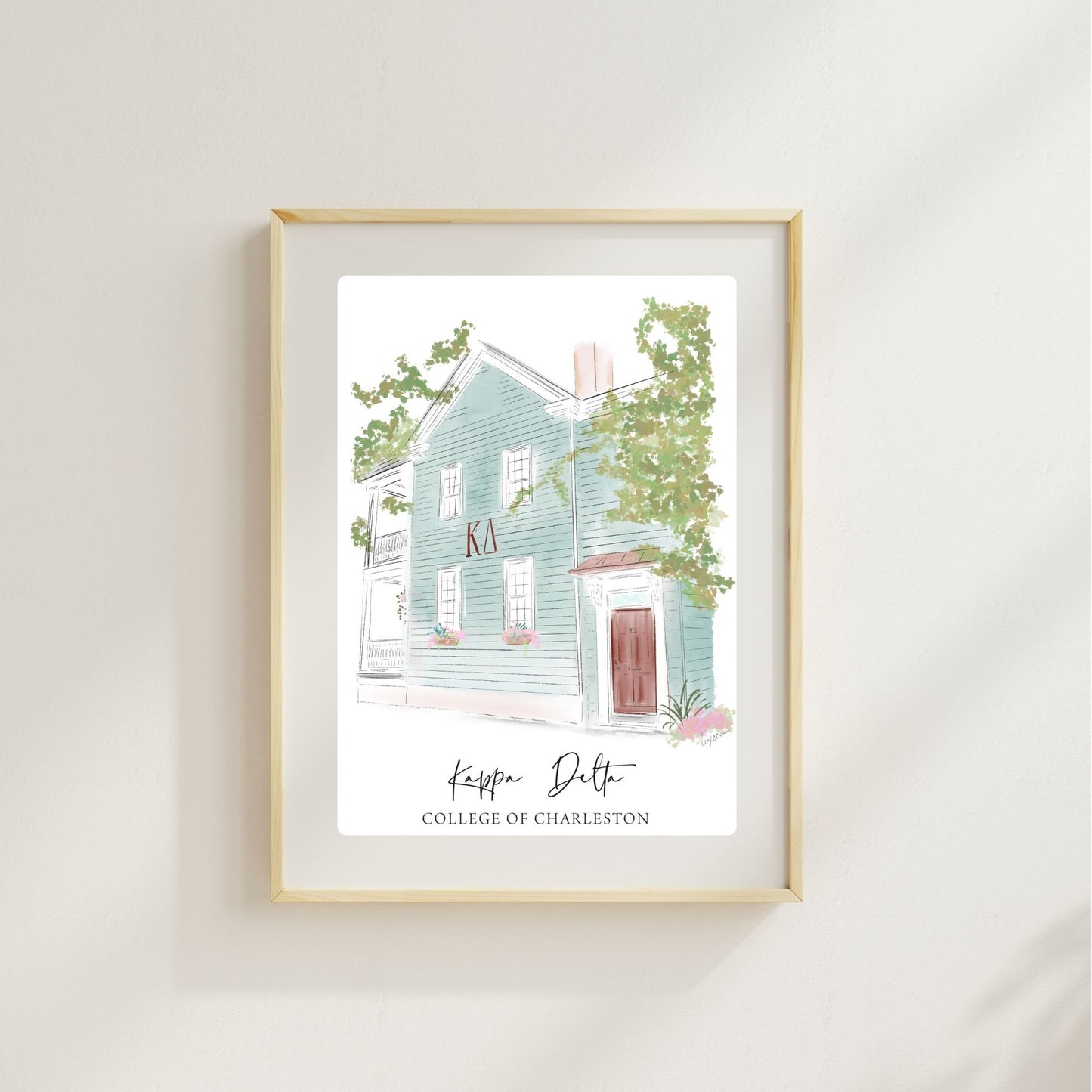 KAPPA DELTA HOUSE - COLLEGE OF CHARLESTON - Art Print