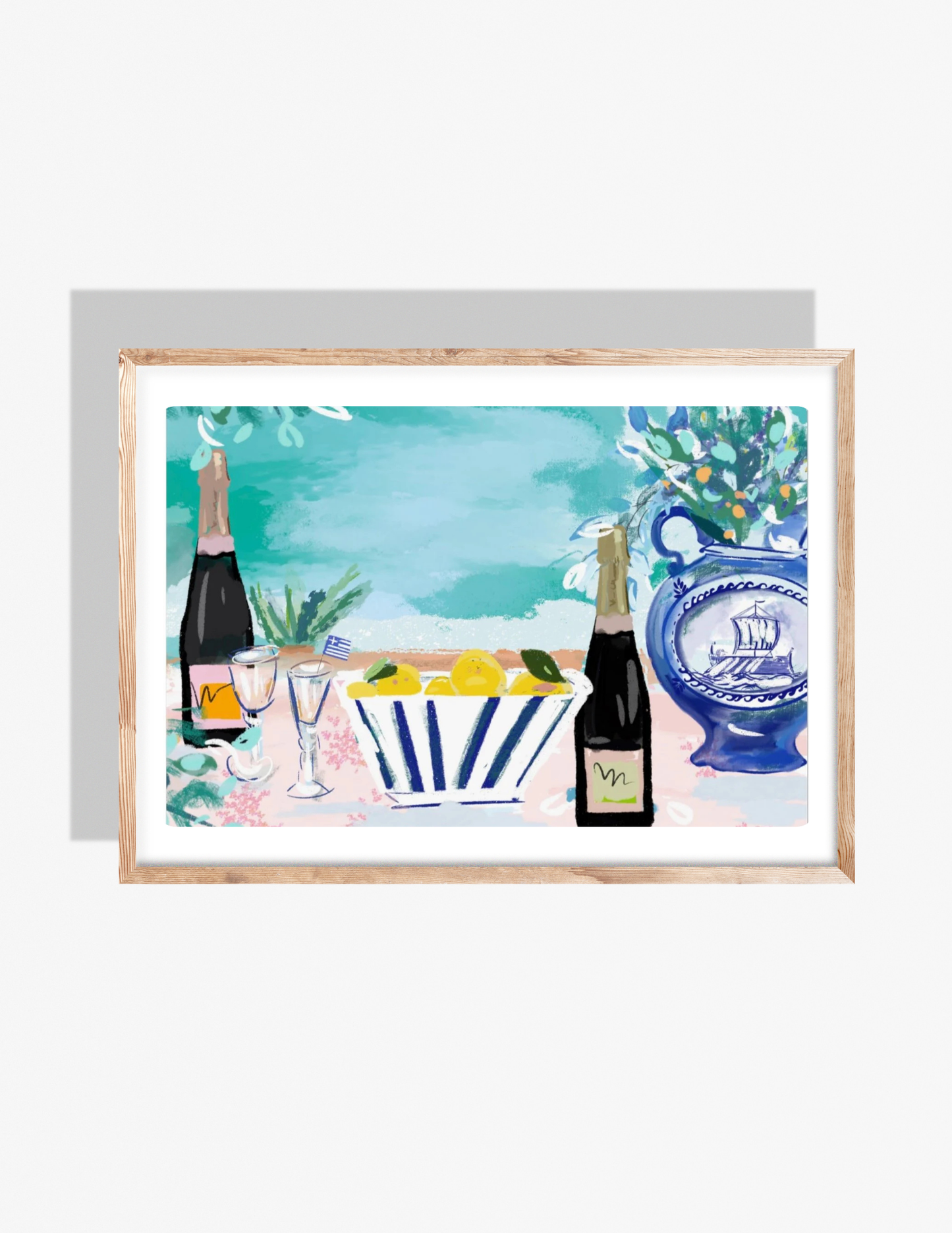 LUNCH IN SANTORINI - Art Print