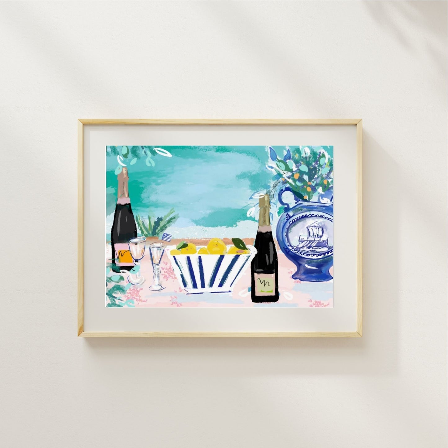 LUNCH IN SANTORINI - Art Print