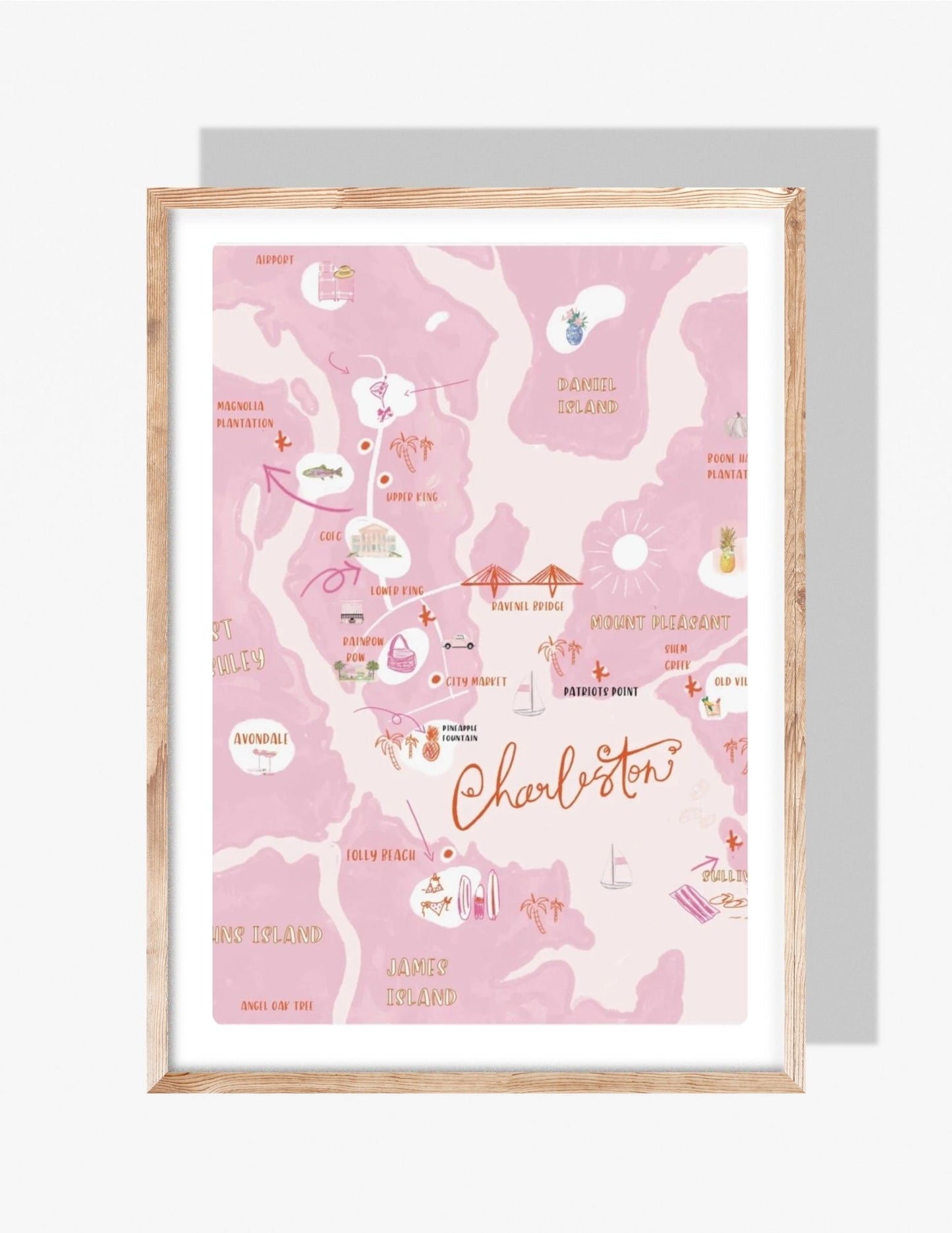 CHARLESTON MAP - Art Print