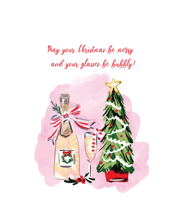 MAY YOUR CHRISTMAS BE BUBBLY - Note Card