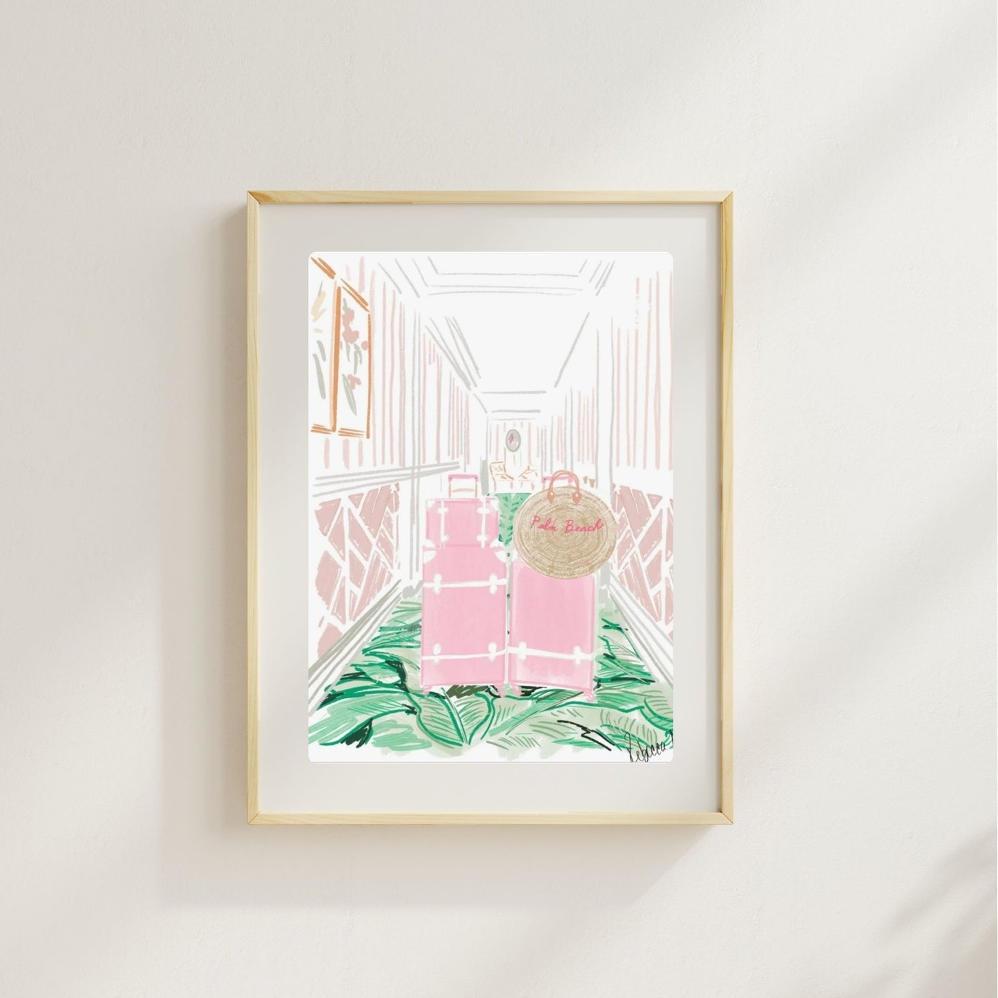 PALM BEACH SUITCASE - Art Print
