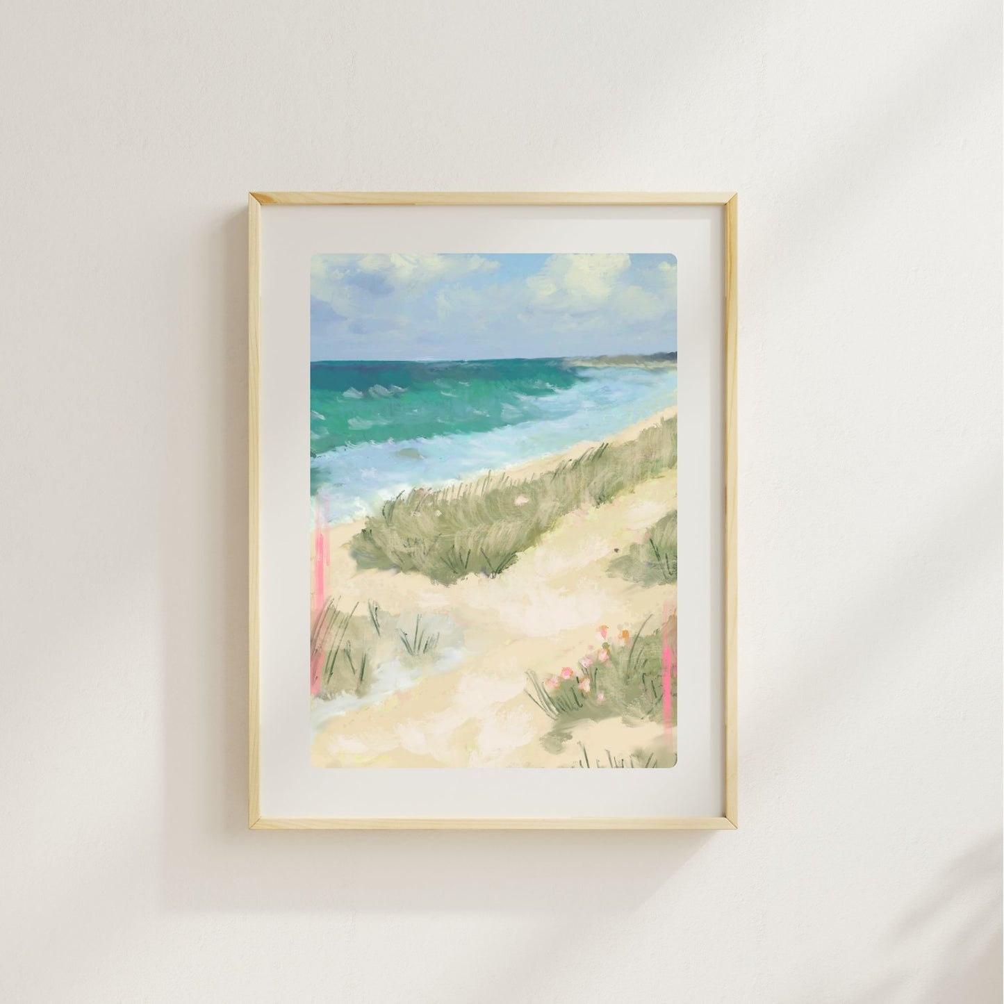 PASTEL BEACH WALK - Art Print