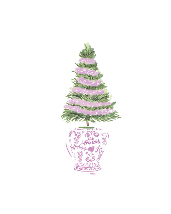 TREE IN PINK JAR - Note Card