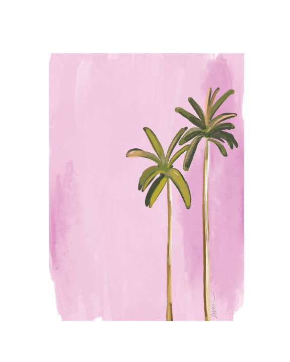 PINK PALMS - Note Card
