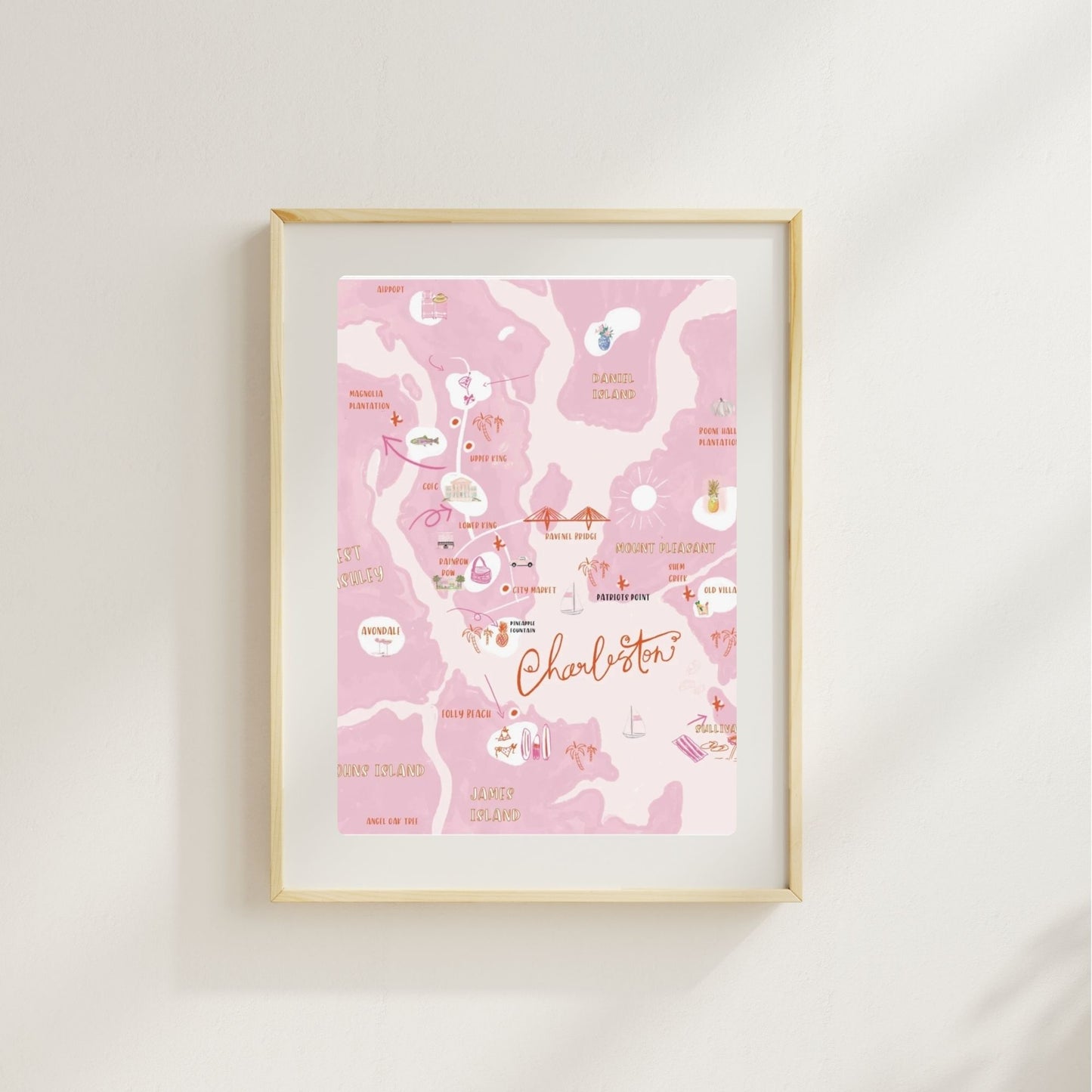 CHARLESTON MAP - Art Print