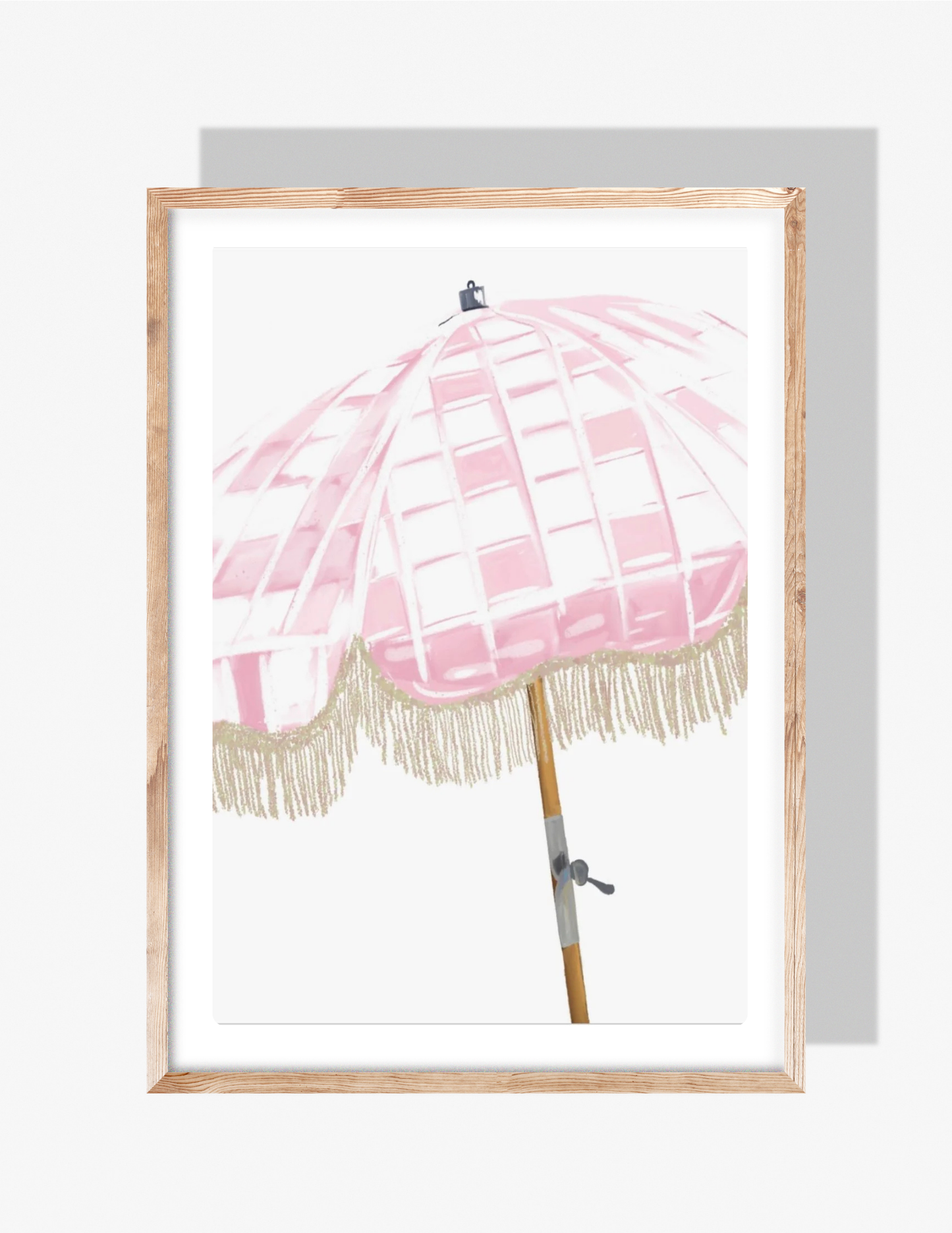 PINK BEACH UMBRELLA - Art Print