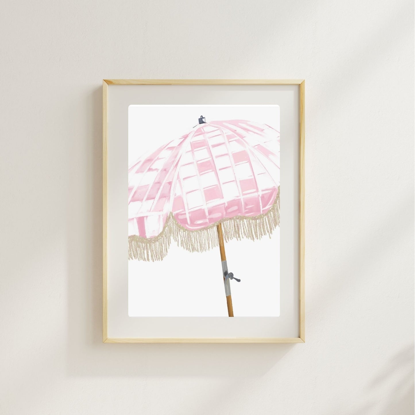 PINK BEACH UMBRELLA - Art Print