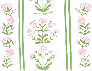 PREPPY PINK BOW WITH GREEN - Custom Stationery