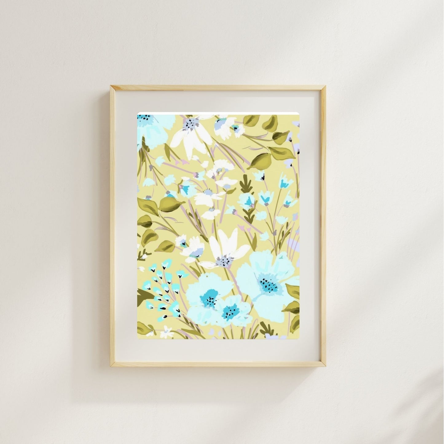 YELLOW & GREEN FLORALS - Art Print