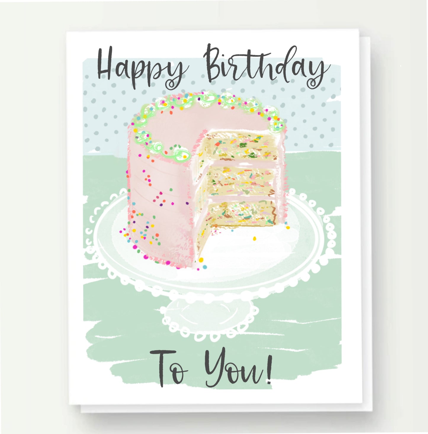 HAPPY BIRTHDAY SPRINKLE CAKE - Note Card
