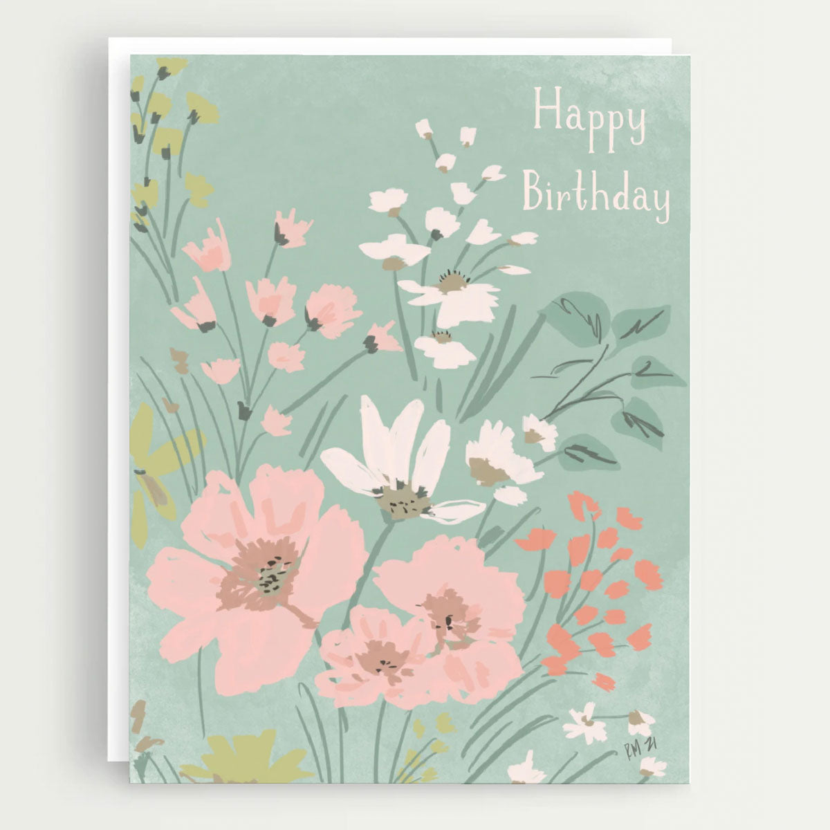HAPPY BIRTHDAY PINK FLORALS - Note Card