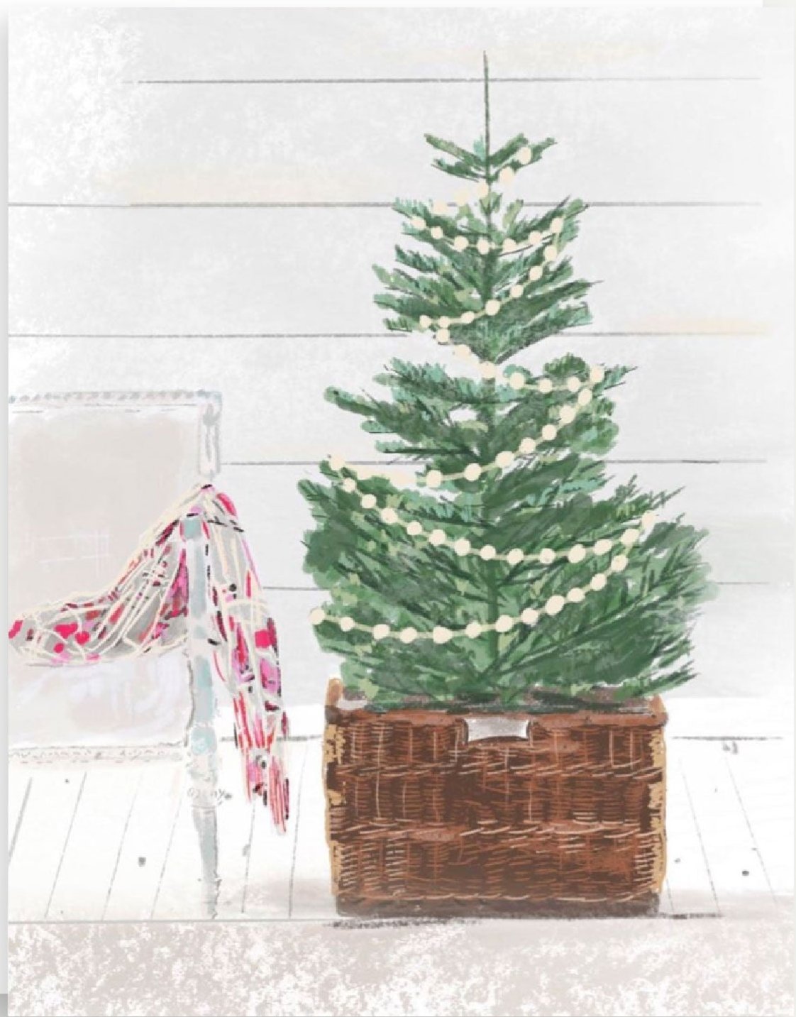 Crated Christmas Tree Holiday A2 Note Card