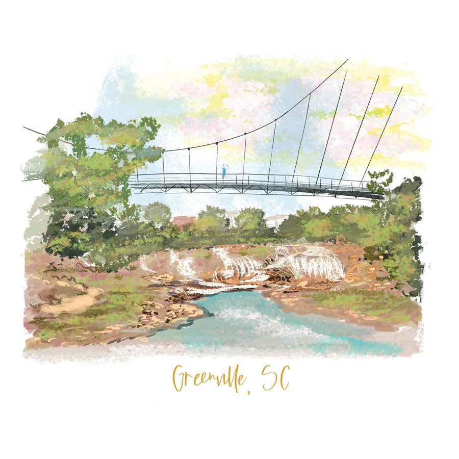 GREENVILLE, SC - Art Print
