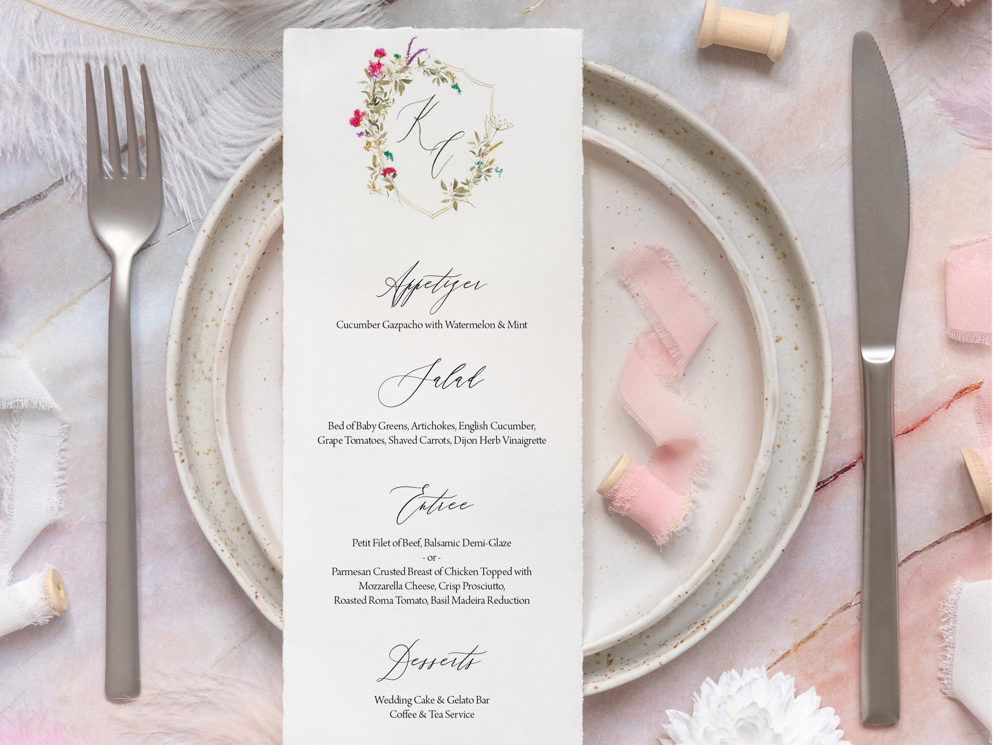 RECEPTION DINNER MENU - Wedding Sign