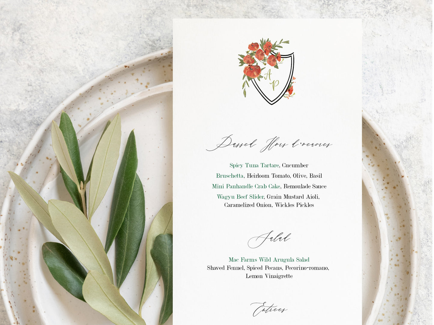 RECEPTION DINNER MENU - Wedding Sign