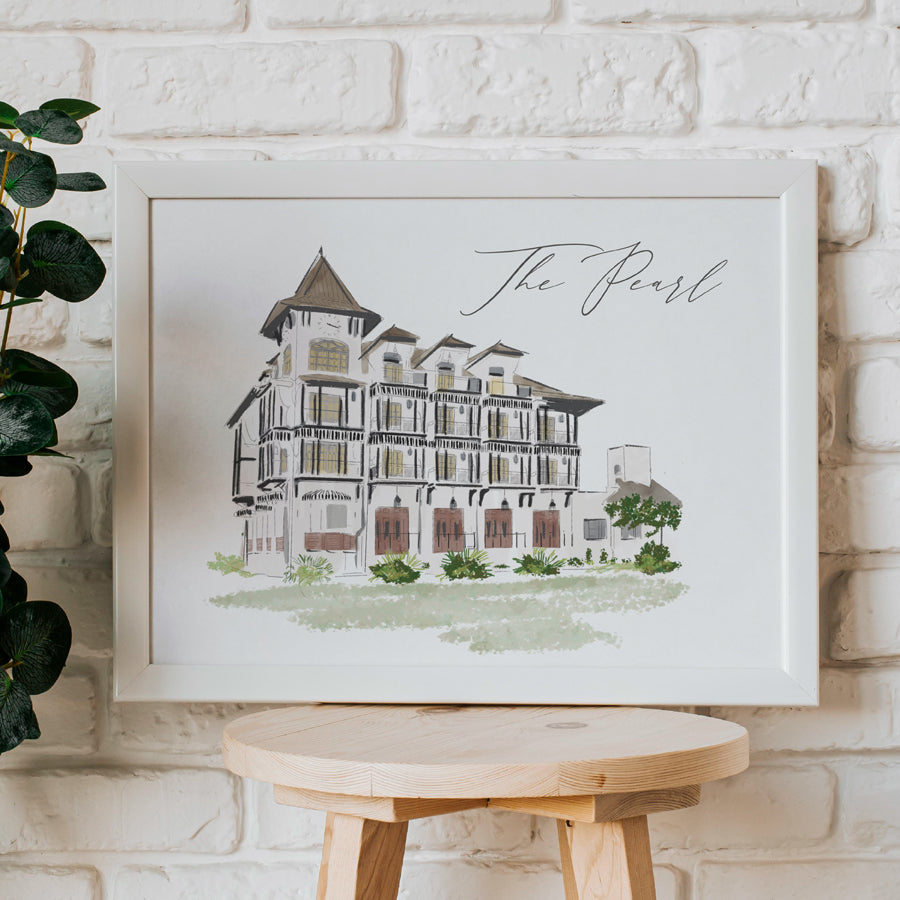 THE PEARL, FL (with words) - Art Print