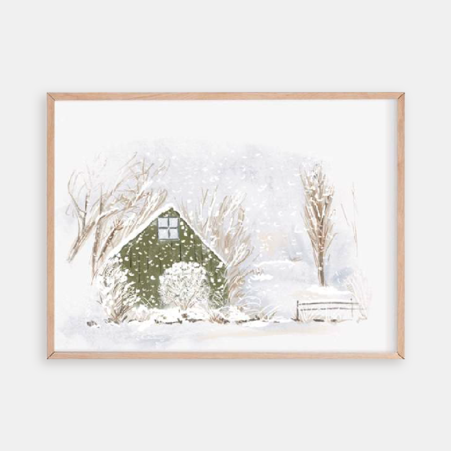 Green Barn Wall Art Print