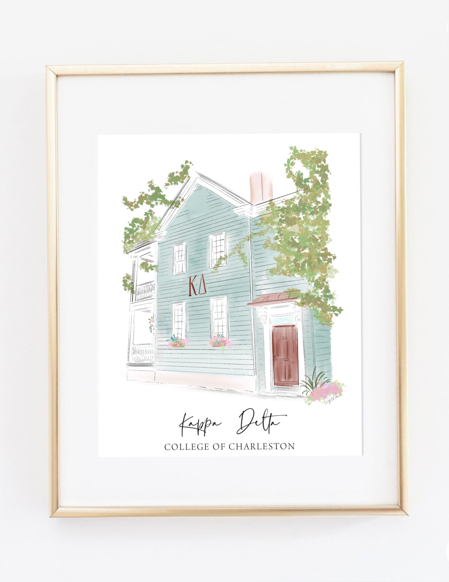 KAPPA DELTA HOUSE - COLLEGE OF CHARLESTON - Art Print