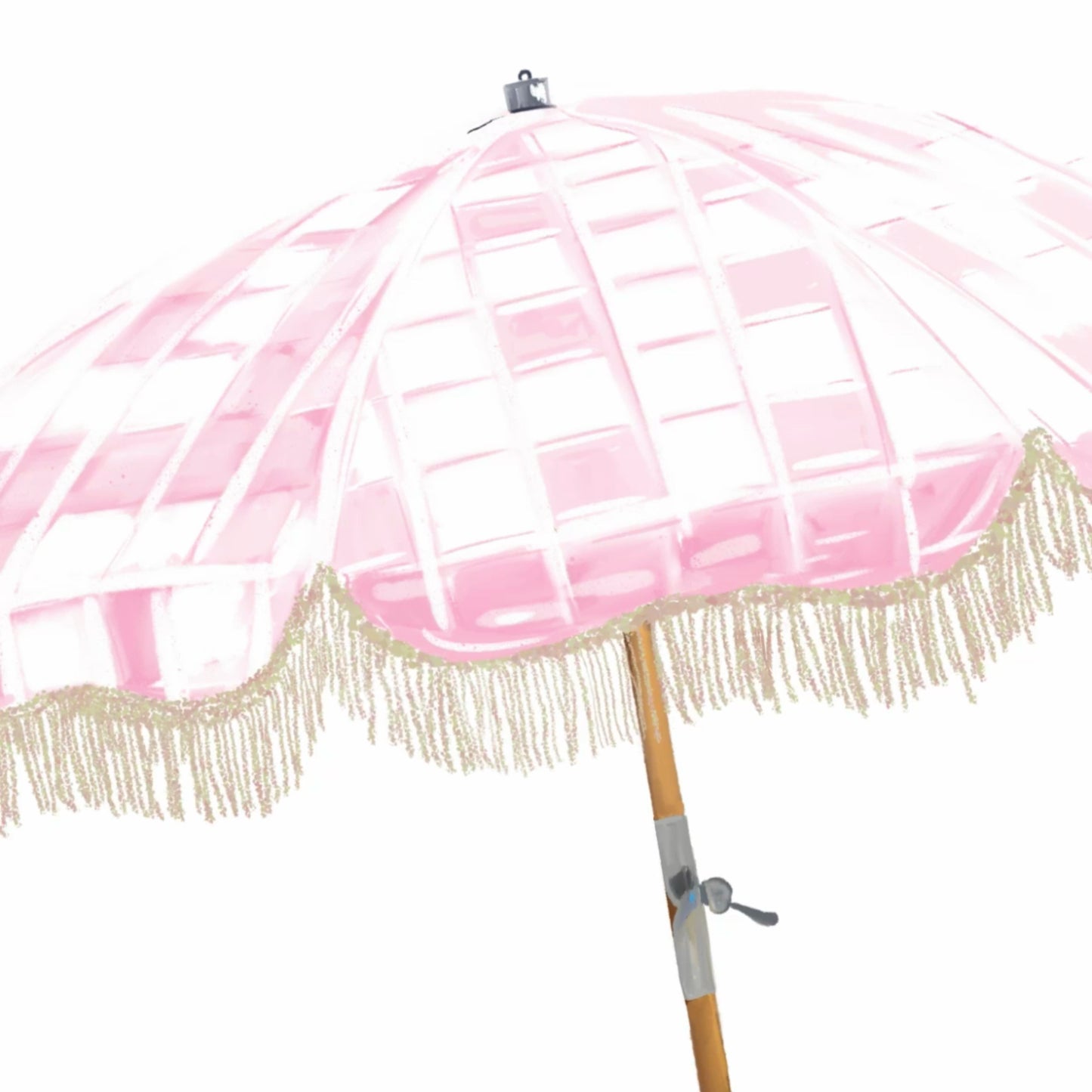 PINK BEACH UMBRELLA - Art Print