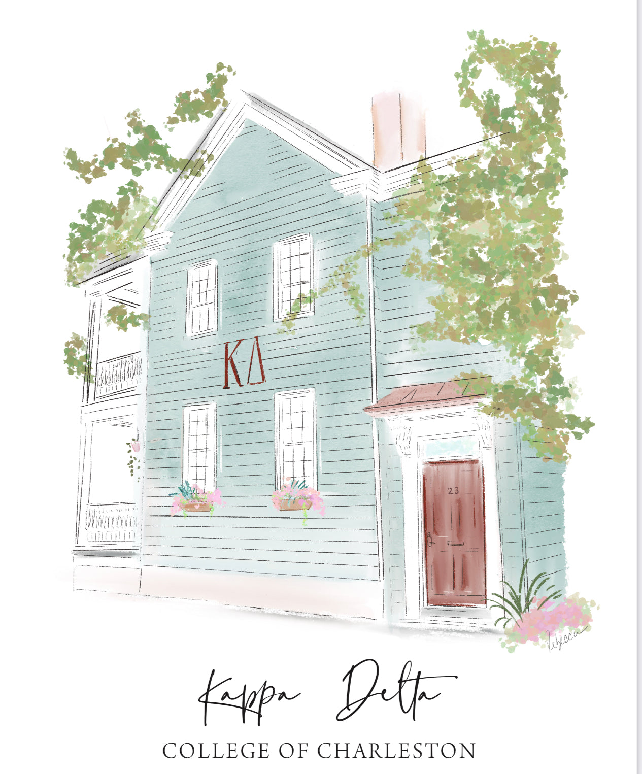 KAPPA DELTA HOUSE - COLLEGE OF CHARLESTON - Art Print
