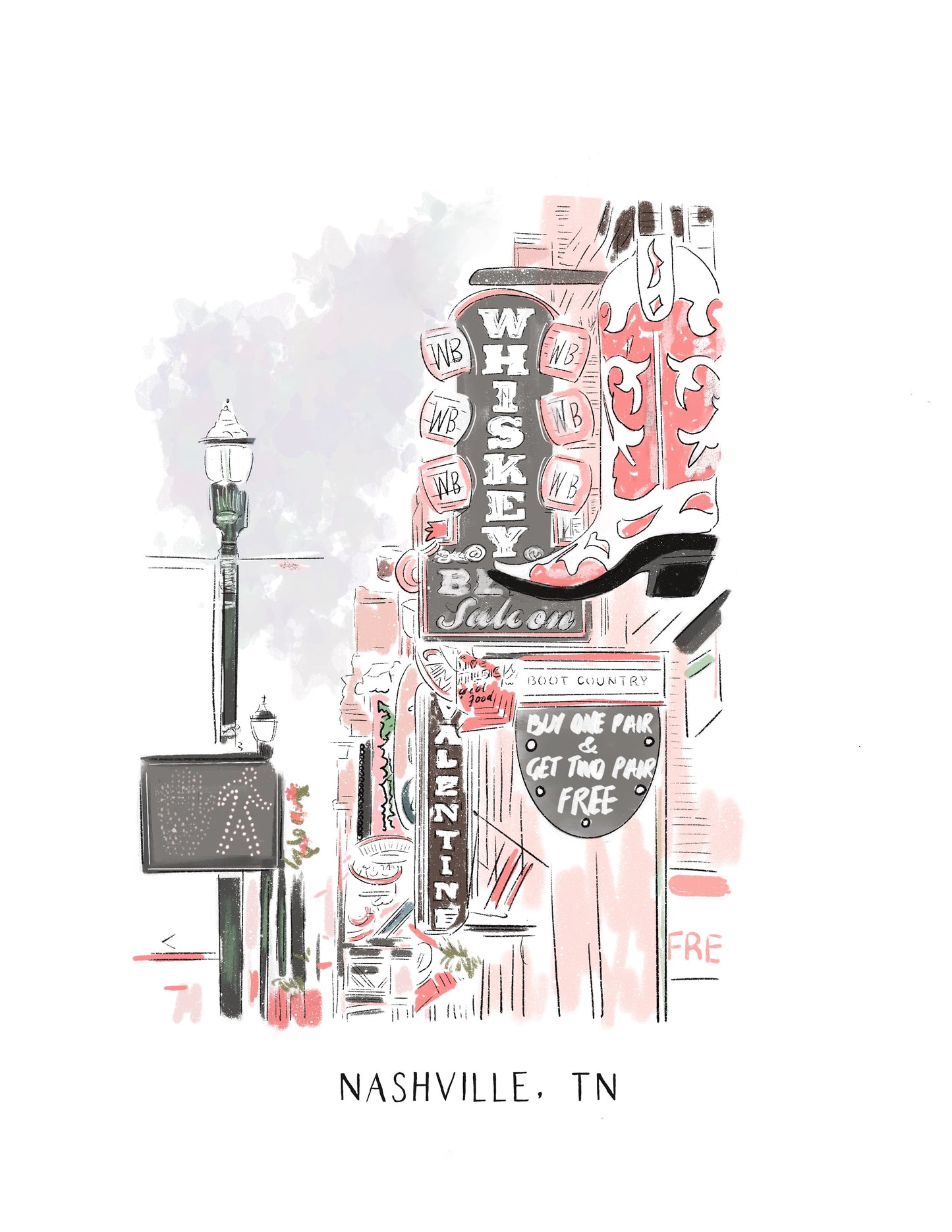 NASHVILLE- Art Print