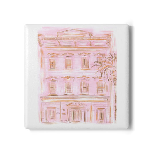 PINK IN CHARLESTON - Ceramic Coaster