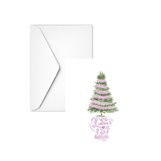 TREE IN PINK JAR - Note Card