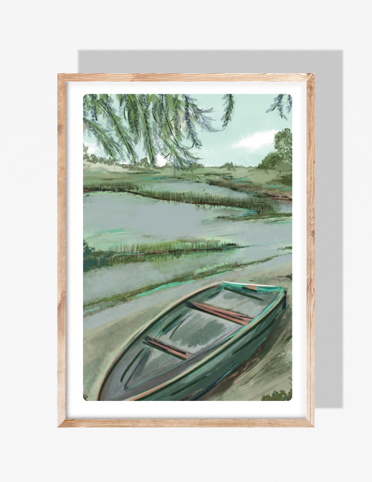 Marsh Boat - Art Print