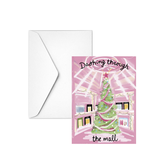 DASHING THROUGH THE MALL  - Note Card