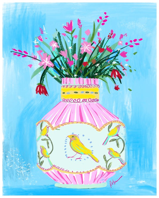 BIRD VASE - Art Print