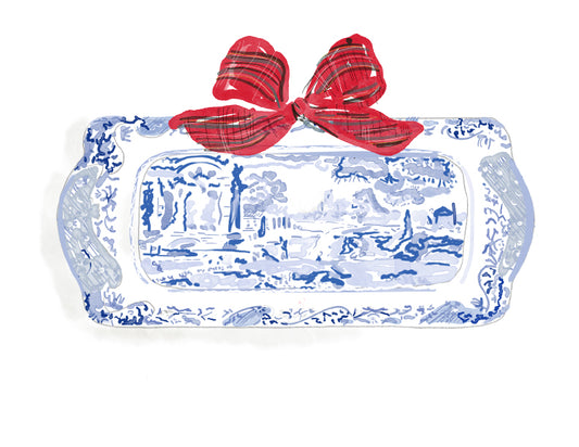 COASTAL SPODE PLATE FOR CHRISTMAS  Art Print