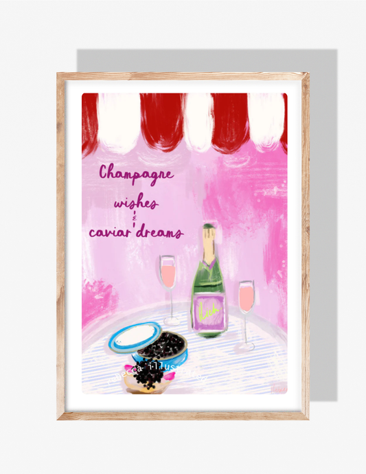 CHAMPAGNE WISHES - Art Print