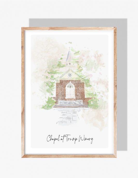 CHAPEL AT TRUMP WINERY - Art Print