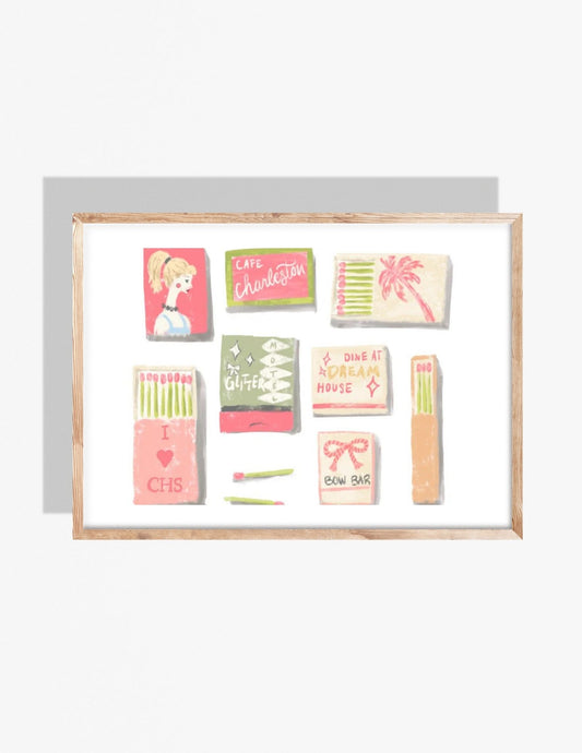 CHARLESTON MATCHBOOK - Art Print