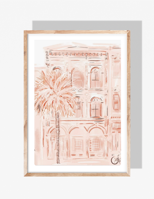 CHARLESTON IN PEACH - Art Print