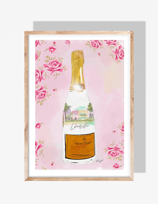 CHARLESTON ROSE BOTTLE - Art Print