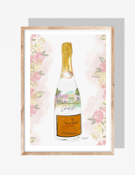 CHARLESTON YELLOW ROSE BOTTLE - Art Print