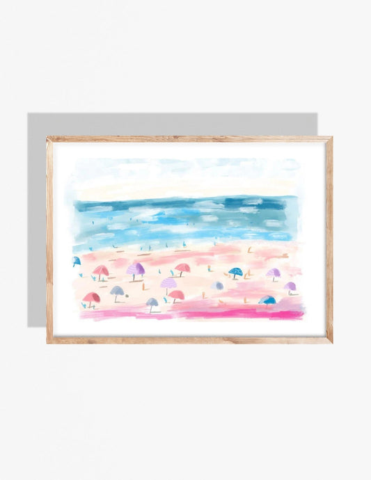 COASTAL BEACH UMBRELLAS - Art Print
