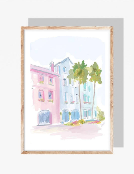 COASTAL RAINBOW ROW - Art Print