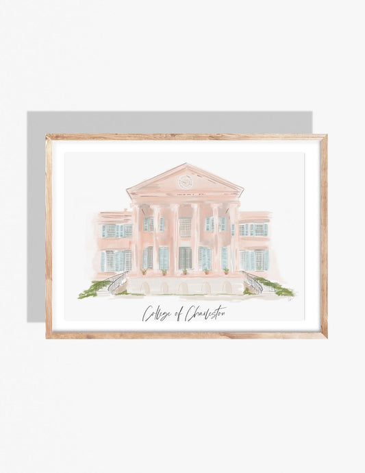 COLLEGE OF CHARLESTON - Art Print