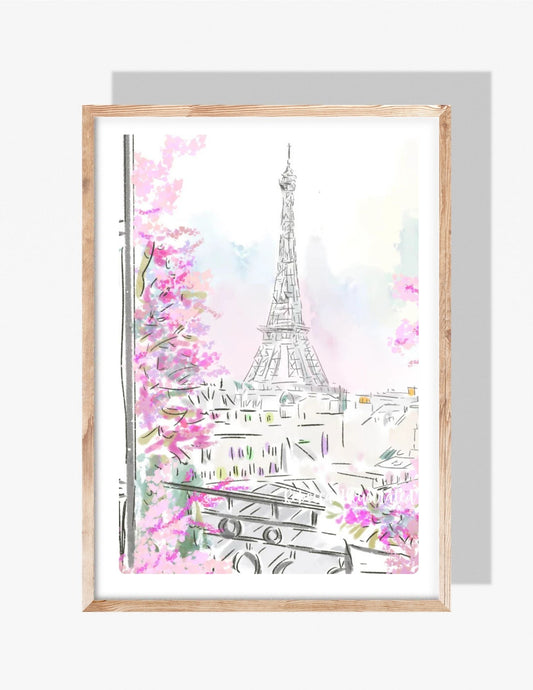 EIFFEL TOWER IN BLOOM - Art Print
