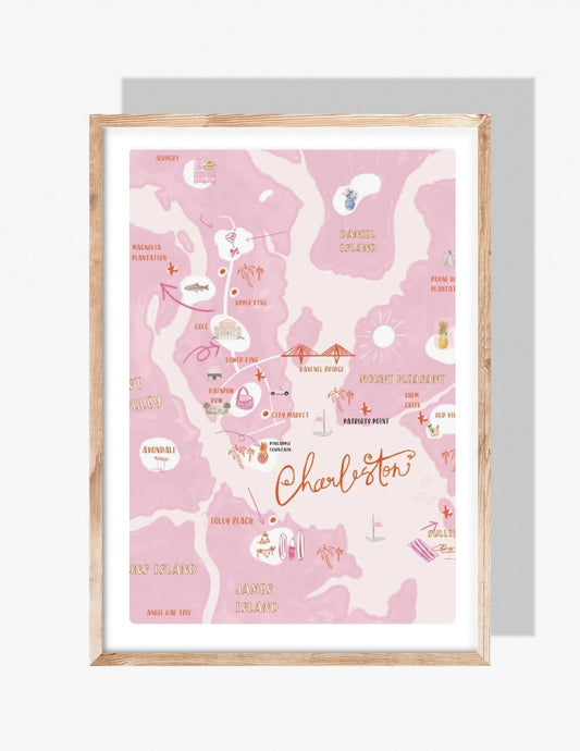 CHARLESTON MAP - Art Print