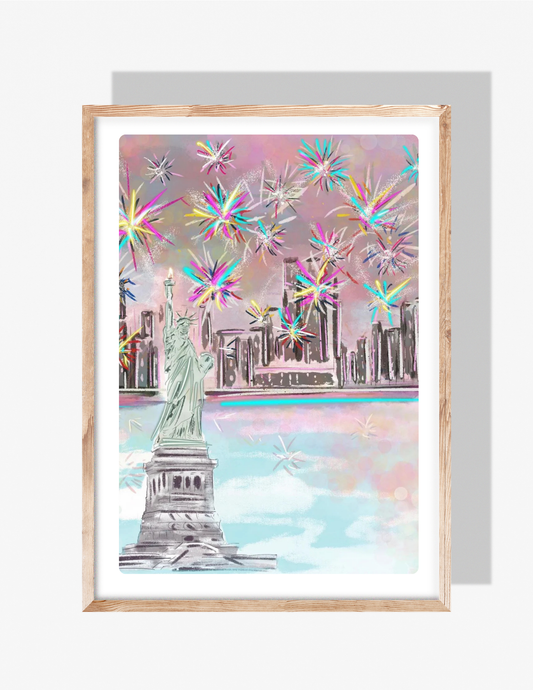 BIG APPLE FIREWORKS - Art Print