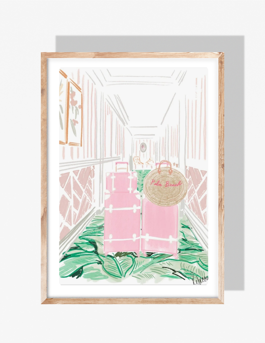 PALM BEACH SUITCASE - Art Print