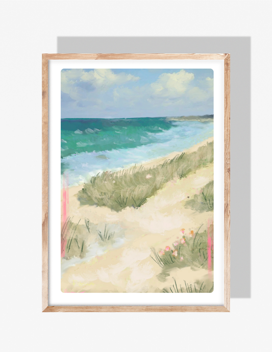 PASTEL BEACH WALK - Art Print