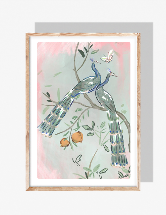 PEACOCKS - Art Print